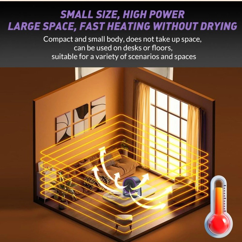 Portable Electric Space Heater 700W Quiet Ceramic Mini Heater Fan