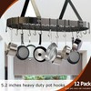 ESFUN 12 Pack Heavy Duty S Hooks, Black Pot Rack