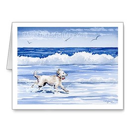 DJ Rogers Fine Art Labradoodle at the Beach - Set of 10 Note Cards With Envelopes
