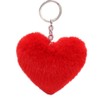 Uposao Heart-shaped plush key ring, soft hair ball, fluffy pompoms,