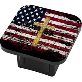 Trailer Hitch Tube Cover Plug 2Inch Rubber Receiver Tube Hitch Car Exterior Accessories (Flag)