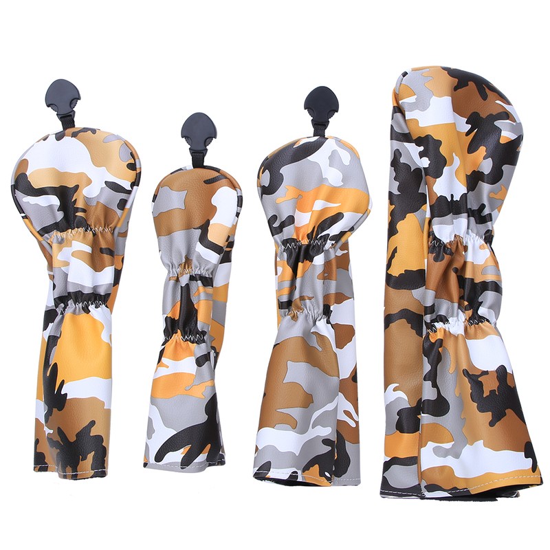 4PCS PU Leather Camouflage Waterproof Thicken Lining Golf Putter Head