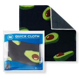 Quick Cloth Microfiber Glasses Cleaning Cloths – 8x8, Avocado, 1 Pack with Case | Double-Sided Lens Cleaner for Eyeglasses, Camera, Screens & Glass | Reusable Microfiber Glass Polishing Cloths