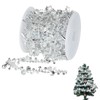 NICENEEDED 16.4ft Christmas Garland Christmas Tree Silver Bead, Clear Iridescent