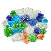 VIOCIWUO Glass Pebbles for Decorative 1LB, Flat Marbles Glass Beads