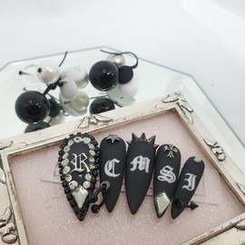 ❣️High quality ⚜️Chrome piercing nail tips⚜️ - Short ballerina / ❣️고품격 ⚜️크롬피어싱 네일팁⚜️ - 숏발레리나