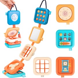 Goujfol Montessori Spielzeug Baby, Motorikspielzeug, Motorikwürfel,Busy Activity Cube für Kleinkinder,Flugzeug Reisespielzeug,sensorisches pädagogisches Entwicklungsspielzeug,Geschenk für Baby 3+Jahr