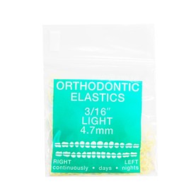 JMU Orthodontic Rubber Bands 3/16 Light, 100 Pack Orthodontic Elastics Intraoral Bands Latex Dental Rubber Bands Made in USA