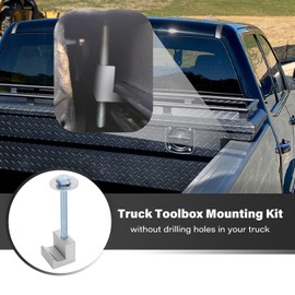 AFEISOL Truck Tool Box Mounting Kit for Pickup Truck Bed Toolbox Mount Tie Downs, Universal Aluminum Mounting Clamps Comes with Fastening Nuts J-Hooks Crossover Fixed Accessories (4 PCS, Silver)