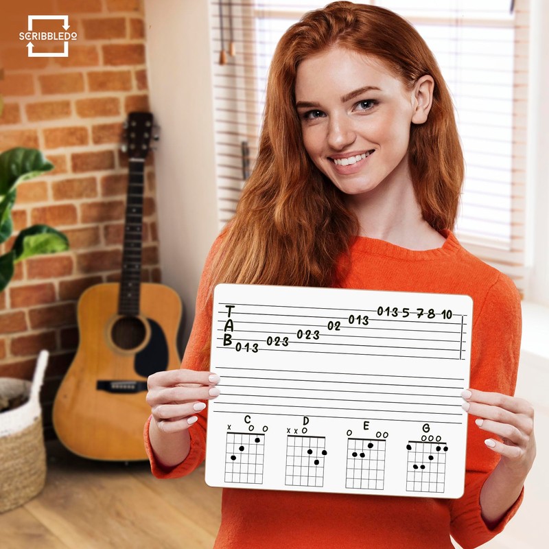 SCRIBBLEDO Guitar Practice Dry Erase White Board Lapboard 11 x
