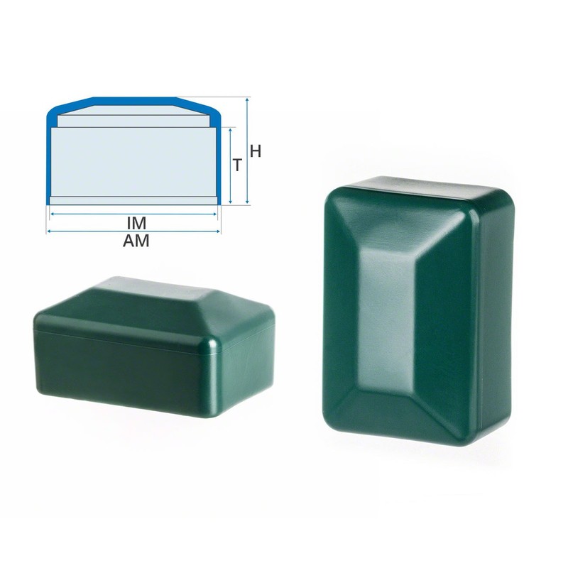 EMFA Fence Post Caps, Rectangular, 60 x 40 mm, Green,