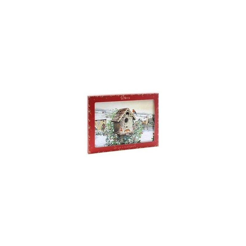 The Leonardo Collection LP52612 Christmas Robins Table Place Mats (Set