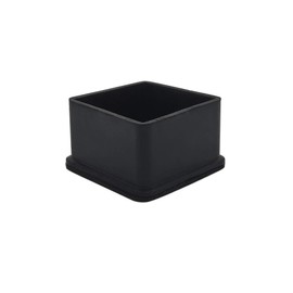 Flyshop, Chair Leg Caps Square Scratch Resistant Protective Caps Heavy Duty Rubber 50x50mm (5.0x5.0cm) Black 4 Pack