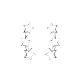 Elli Women's Stud Earrings 925 Sterling Silver Gold-Plated, Sterling Silver, No Gemstone