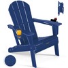ABCPATIO Folding Adirondack Chair with Dual Cup Holders, All-Weather HDPE