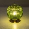 Soutas Glass Globe Table Lamp, Mid Century Modern Green Table