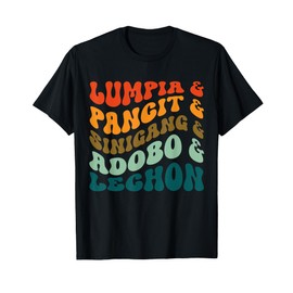 Lumpia Pancit Sinigang Adobo Lechon Groovy Retro T-Shirt