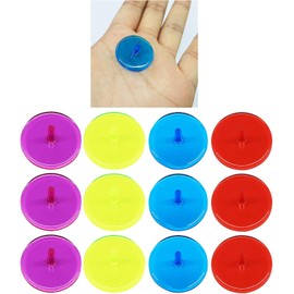 GKandi Golf Ball Marker Plastic Value 60 100 Pack 0.94" Size, Premium Clear Transparent Mixed Color Flat Round Markers, Durability Position Markers for Indoor Outdoor (60 Pack-Transparent)
