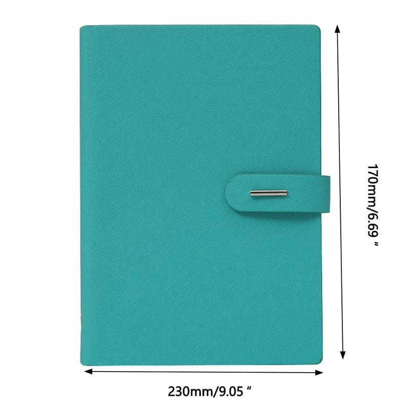 6 Hole Ring Binder Black PU Leather A5 Notebook Personal