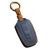 Hontumax Genuine Leather 3-Button Key Fob Cover for Toyota RAV4