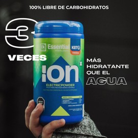 ION X | Essential Keto| Bebida Hidratante Orgánica | Electrolitos + Vitamina C |Totalmente libre de carbohidratos | Rinde 50 porciones | 500gr