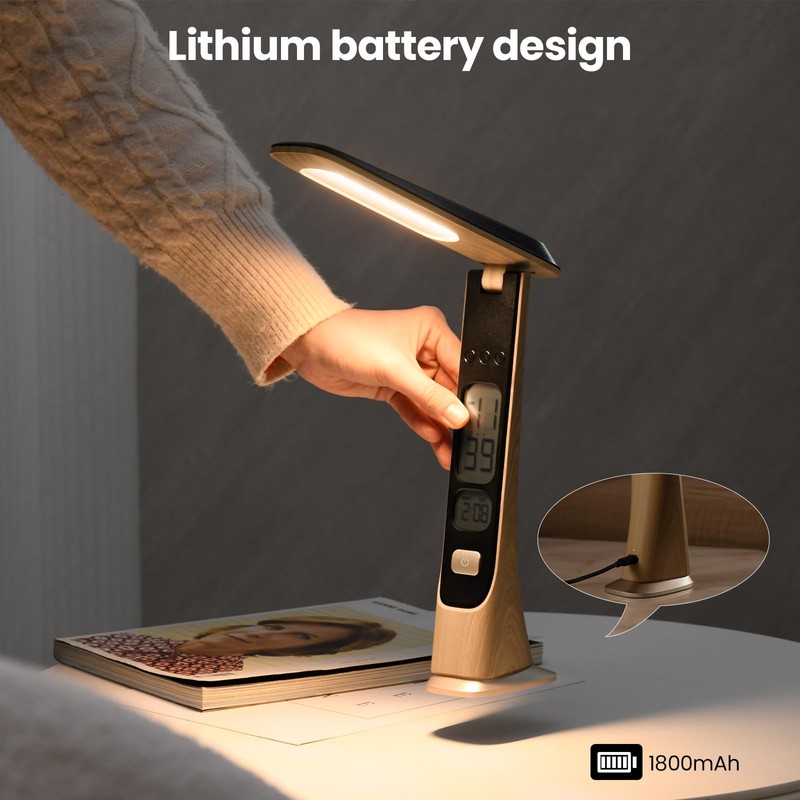 Morwealth Rechargeable Cordless LED Desk lamp, dimmable Table lamp with