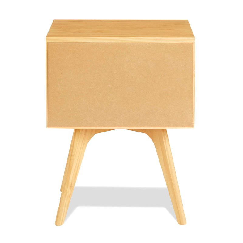 Camaflexi Mid Century Modern One Drawer Nightstand, Oak