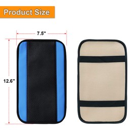 8sanlione Car Center Console Cover, 12.6"x7.5" PU Leather Car Armrest Cover Universal Waterproof Center Console Pad, Car Accessories Interior Protection for Cars, Vehicles, SUVs (Blue)