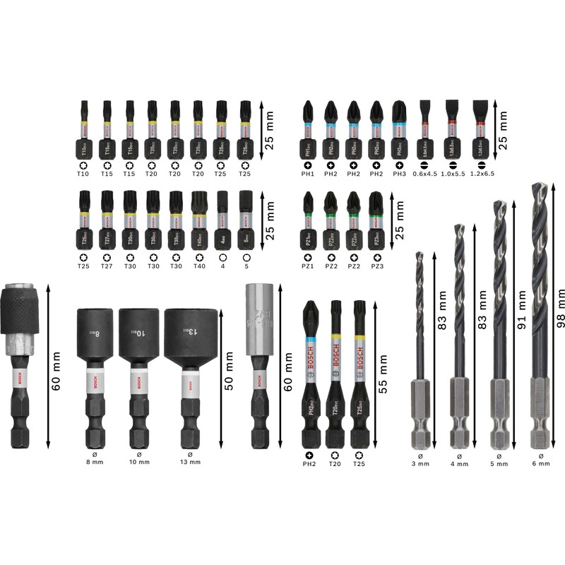Bosch 40x PRO Impact Metal Set, 40 pcs (for Steel,
