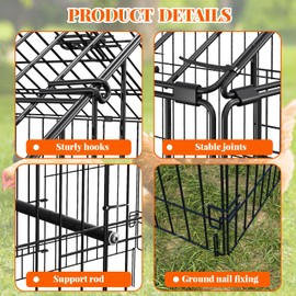 Metal Chicken Coop, 86 x 40 x 40 Inch Chicken Run for Yard with Waterproof Cover, Outdoor Portable Chicken Pen with 4 Doors, 1 Window, Chicken House for Small Animals Duck, Rabbit, Hen