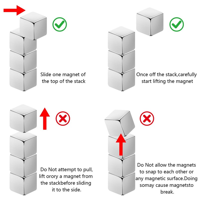 60 Pack Strong Neodymium Magnets - Small Square Magnets for
