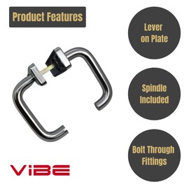 VIBE Round Bar Lever Lock on Polished Anodised Aluminium Door Handle Lever on Polished Anodised Aluminium for Internal Doors