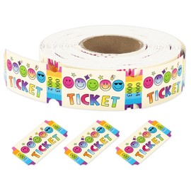 JarThenaAMCS 1000Pcs Smile Raffle Ticket Roll Single Colorful Party Ticket 2" x 1" for Carnival Event Class Reward Fundraiser Prize, 1 Roll