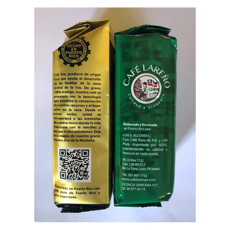 Lareno and Oro Coffee Bundle from Puerto Rico 8 Ounces