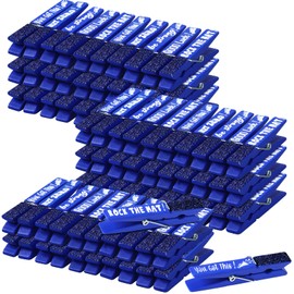 Kigeli 120 Pcs Spirit Clips Cheer Pins Decoration Cheerleader Gifts Clothes Pins for Backpacks Competition Glittered for Team Cheer Gifts Stuff Supplies Party Favors Accessories Bulk Blue