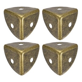 sourcing map 4Pcs Decorative Box Corner Cover, 18mm Metal Edge Guard, Furniture Corner Edges Protector, Bronze