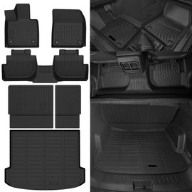 Naibeve Floor Mats for Vinfast VF8 2023 2024 2025-All Weather for Vinfast VF8 Floor Mats Liners 2 Row & Cargo Liner & Seats Back Cover(Floor Liner+Backrest Mats+Trunk Mat)