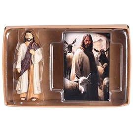 Dicksons Jesus Lord is My Shepherd, Psalm 23, Multicolor 5.5 x 3.5 Inch Resin Collectible Figurine