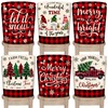 TREWAVE Christmas Chair Covers Set of 6 Buffalo Plaid Chair