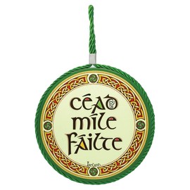 Royal Tara Irish Cead Mile Failte Ceramic Pot Stand Rope Hanging Decoration Celtic Knot Design Housewarming Gift