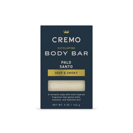 Cremo Exfoliating Body Bar for Men, Palo Santo Scent, Multi-Layered Fragrance That Buffs, Cleanses and Hydrates Skin, 5oz