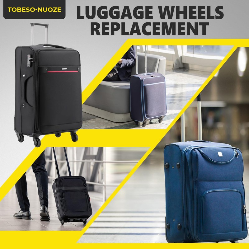 Luggage Wheels Replacement Wheel for Luggage Suitcase Repair 360° Rotating