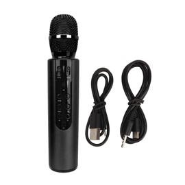Bluetooth Karaoke Mic Dual 5W Speakers Clear Sound 2000mAh Battery Wireless Handheld Mic Speaker for Party Singing Black
