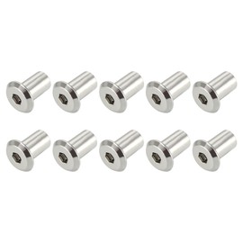 METALLIXITY 20pcs Rivet Hex Socket Head Nuts (M6x12mm) Nickel Plated Iron Rivet Cap Insert Nuts - For Furniture Bookcase Wardrobe Silver Tone