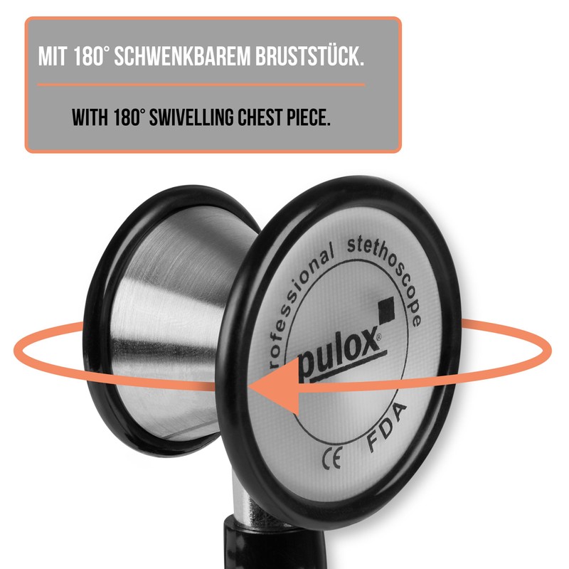 Pulox Cardiology Stethoscope with Stainless Steel Double Head Swivel