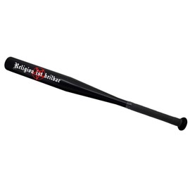 Baseball Bat Black Religion Is Healable Aluminium 65 cm Long Sports Equipment