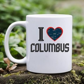 Keepsake Present Mug for City Columbus Ohio State - I Love Columbus OH Souvenirs Mug Ceramic 11oz White