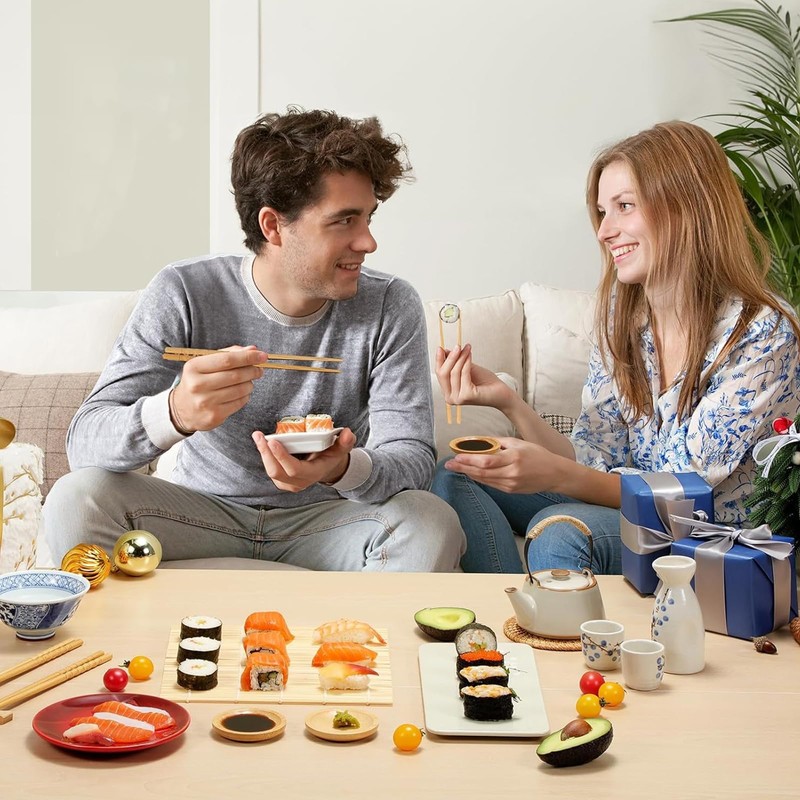 10pcs Sushi Making Kit with Sushi Rolling Mat, Complete DIY