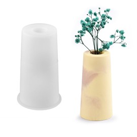 Striped Vase Clay Silicone Mold Succulent Planter Concrete Flower Pot Plaster Cement Mold Epoxy Resin Pen Holder Mould