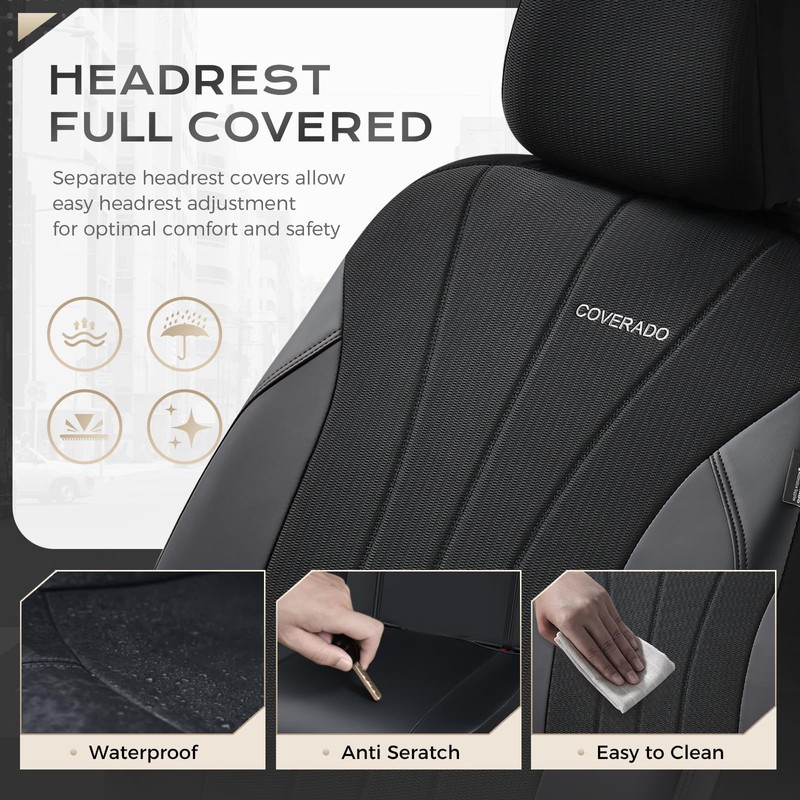 Coverado Car Seat Covers, Waterproof Automotive Seat Protectors, Driver Protectors